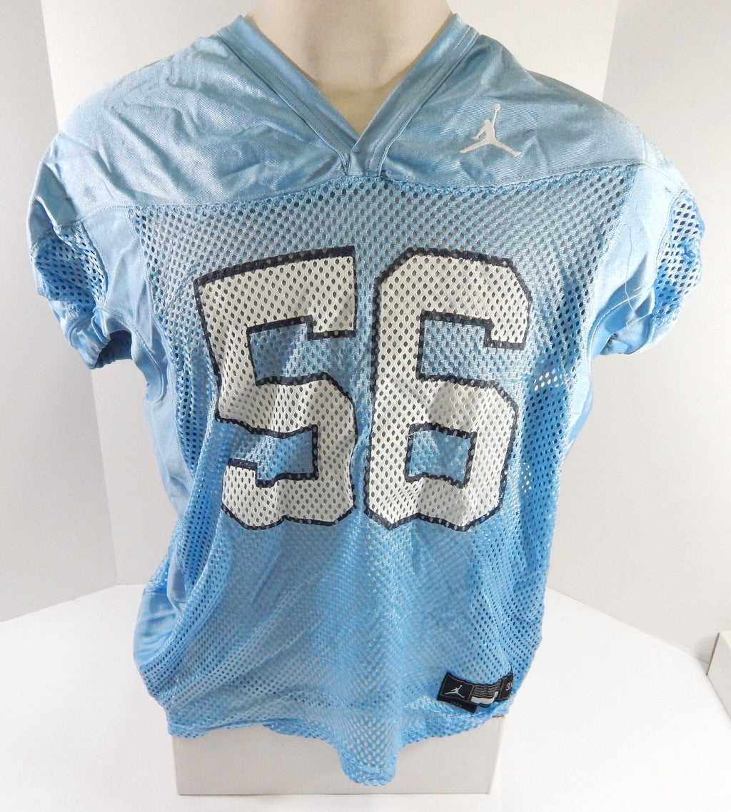 2019 North Carolina Tar Heels #56 Game Used Blue Practice Jersey Jordan 3XL 6 - DP55346