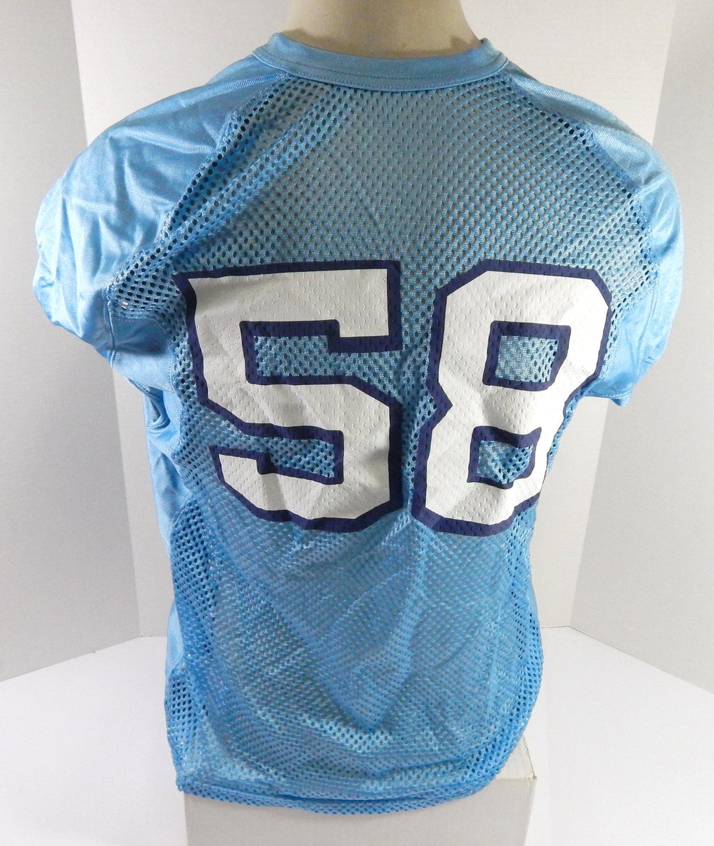 2019 North Carolina Tar Heels UNC #58 Game Used Blue Practice Jersey Jordan 43 - DP55343