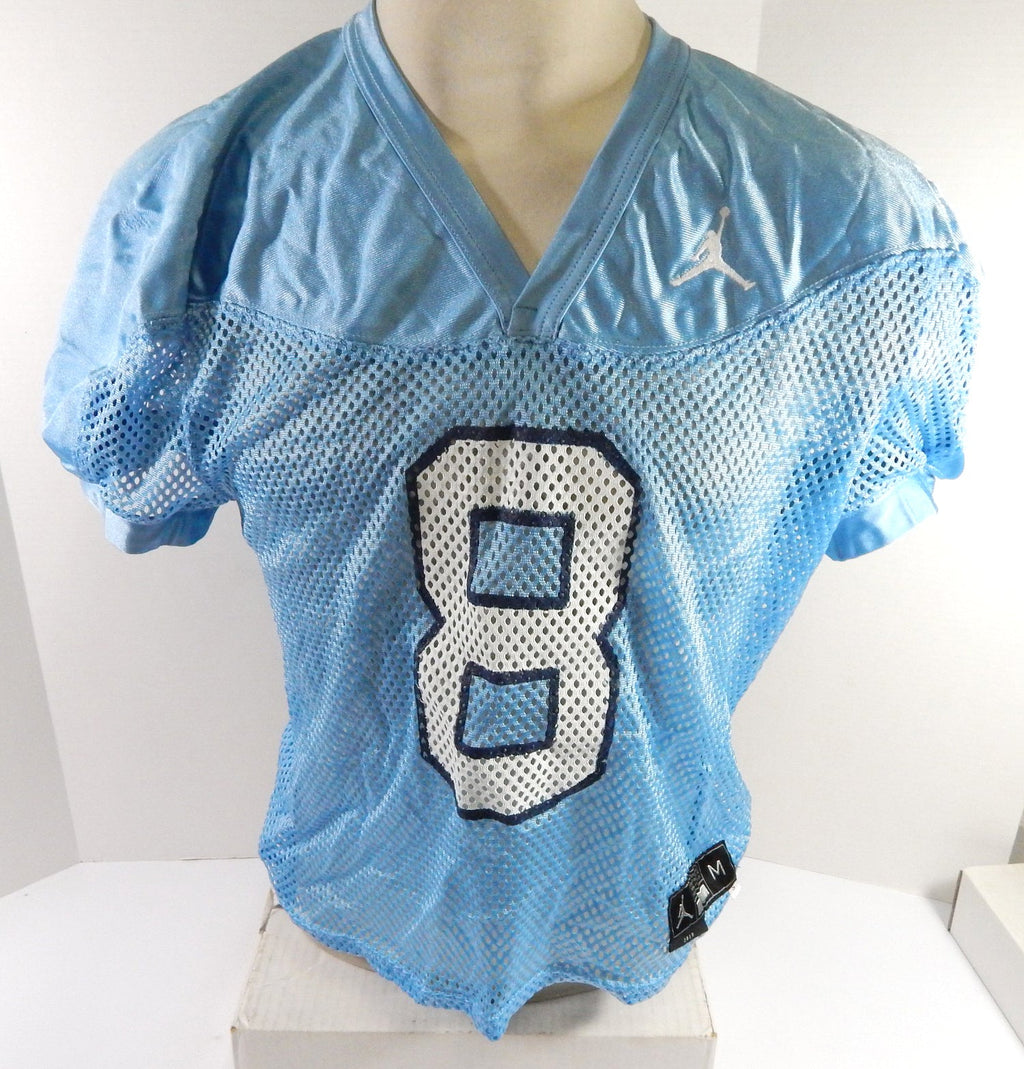 2019 North Carolina Tar Heels UNC #8 Game Used Blue Practice Jersey Jordan M 4 - DP54954