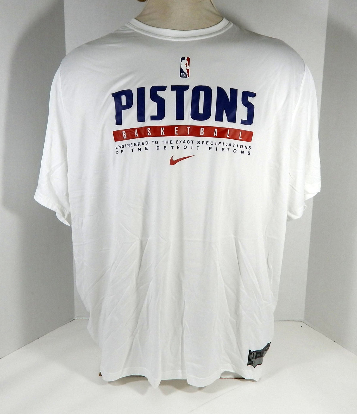 2020-21 Detroit Pistons Team Issued White Training Shirt CV3851-100 3XL 142S - 712142S