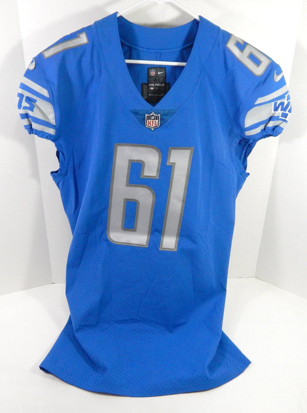 2020 Detroit Lions Logan Stenberg #61 Game Issued Blue Jersey 46 DP63892 - DP63892