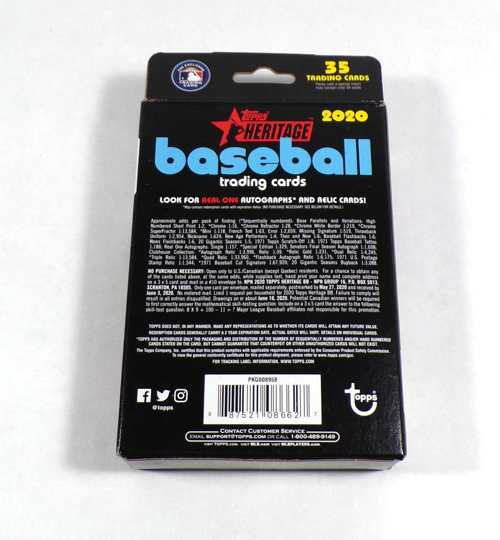 2020 Topps Heritage Baseball Hanger Box Sealed (35 Cards) 887521086627 - 887521086627