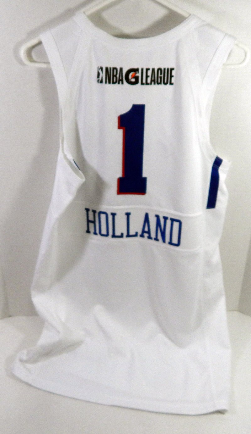 2021-22 Delaware Blue Coats Demarcus Holland #1 Game Used White Jersey 46 DP6295 - DP62945
