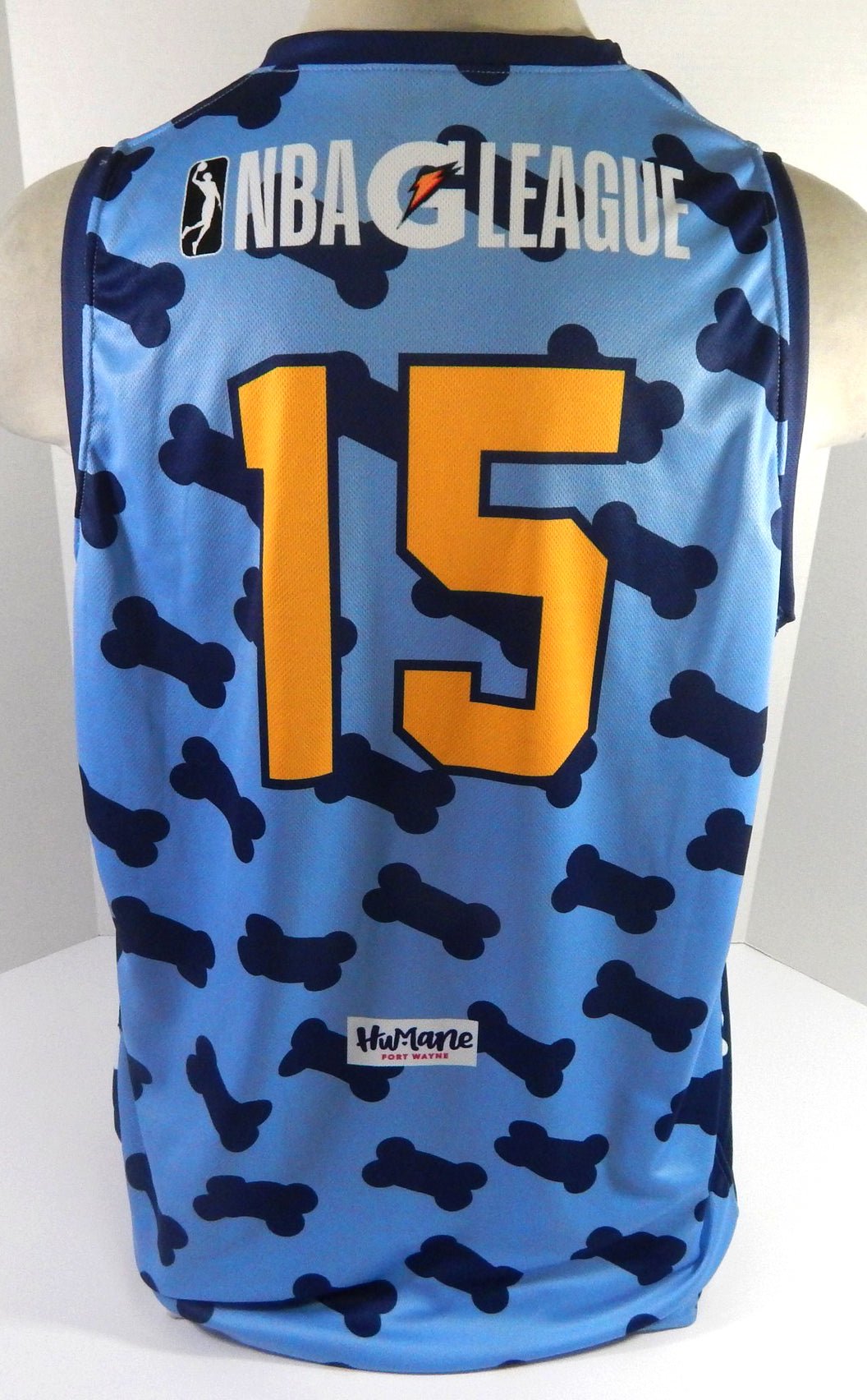 2021-22 Fort Wayne Mad Ants #15 Game Issued Blue Jersey Hoops & Hounds Night 6 - DP55856