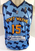 2021-22 Fort Wayne Mad Ants #15 Game Issued Blue Jersey Hoops & Hounds Night 6 - DP55856