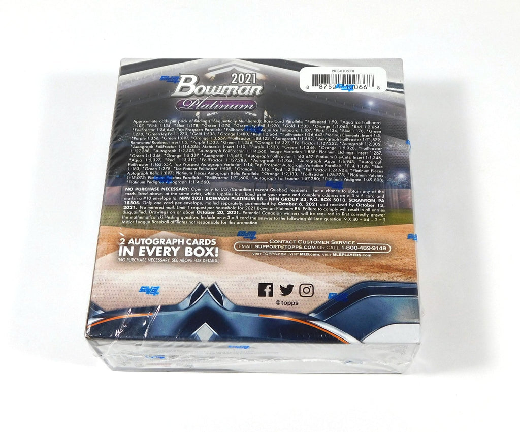 2021 Bowman Platinum Baseball Mega Box Sealed (20 Packs) - 887521100668