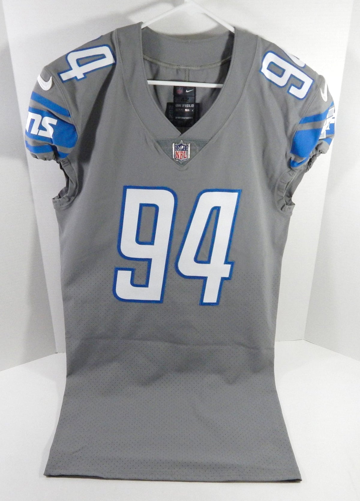 2021 Detroit Lions #94 Game Issued Grey Jersey Color Rush 42 DP64618 - DP64618