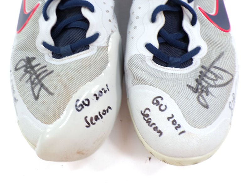 2021 Jack Flaherty#22 Cardinals Autographed Player-Worn Grey Nike Cleats Size 14 - DM93692
