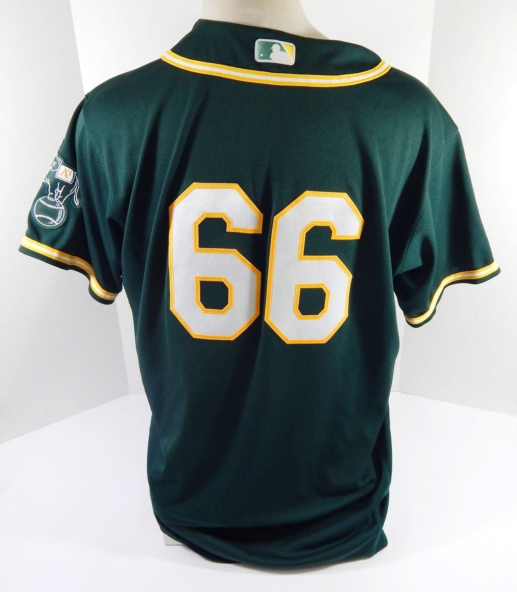 2021 Oakland Athletics Daulton Jefferies #66 Game Issued Pos Used Green Jersey 0 - DP47530