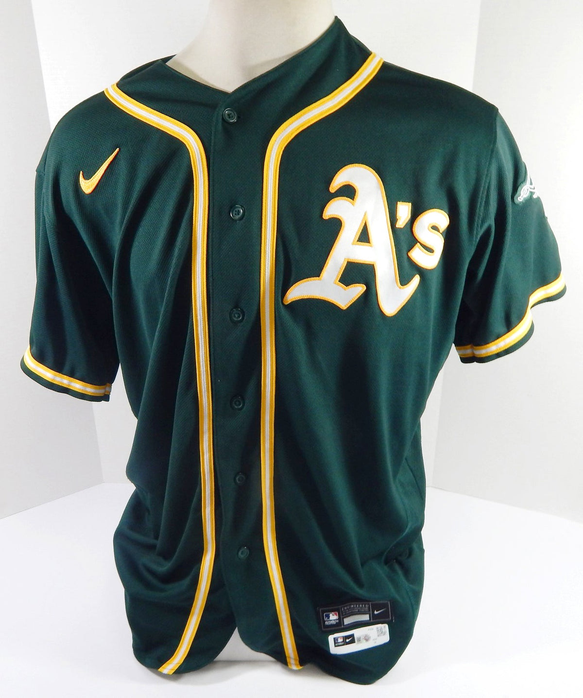 2021 Oakland Athletics Daulton Jefferies #66 Game Issued Pos Used Green Jersey 0 - DP47530