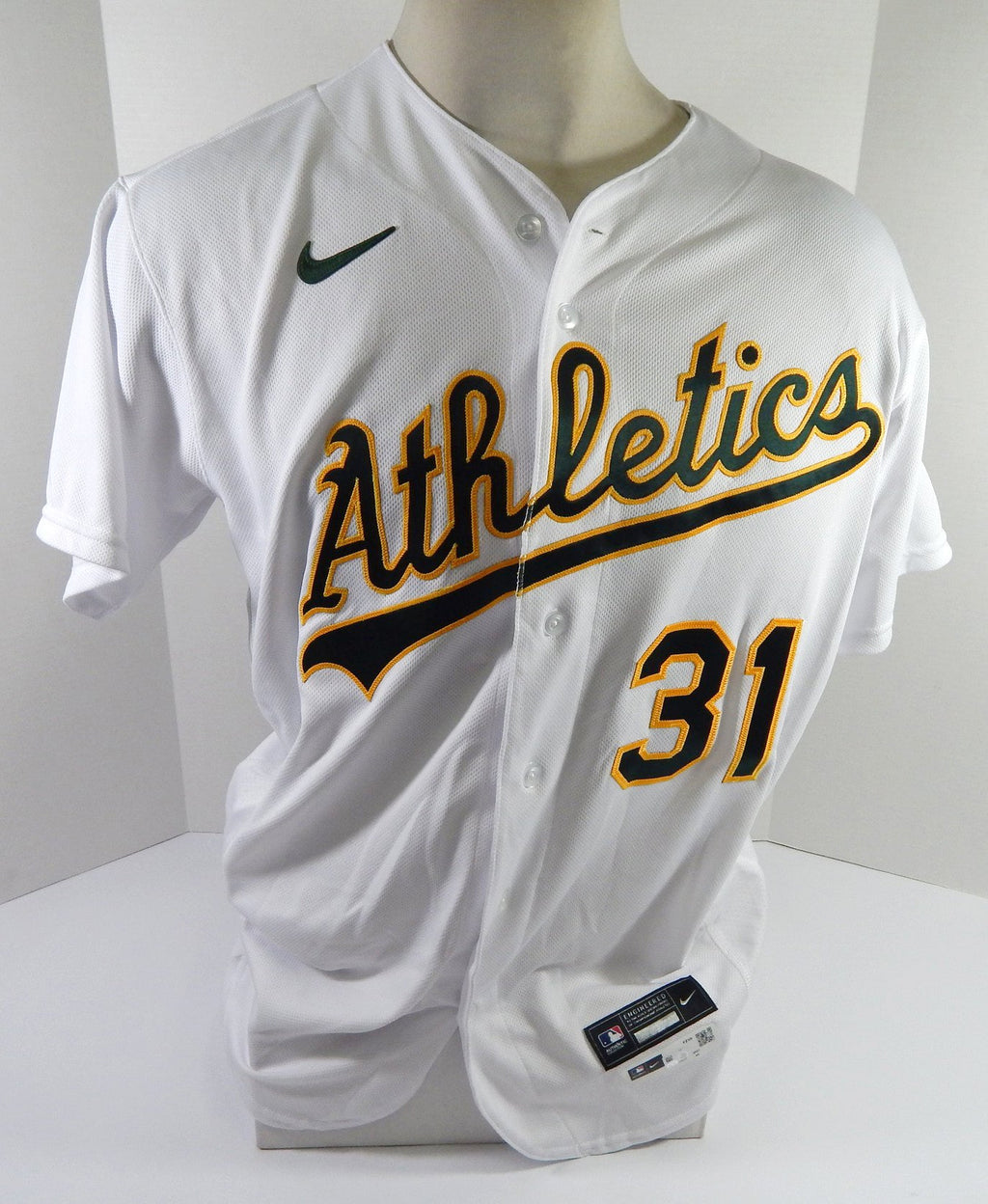 2021 Oakland Athletics Vimael Machin #31 Game Issued Pos Used White Jersey 44 8 - DP48538