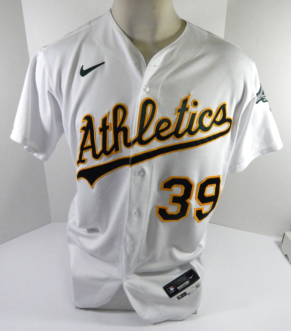 2021 Oakland Athletics Vimael Machin #39 Game Used White Jersey 1 Hit 44 DP48666 - DP48666