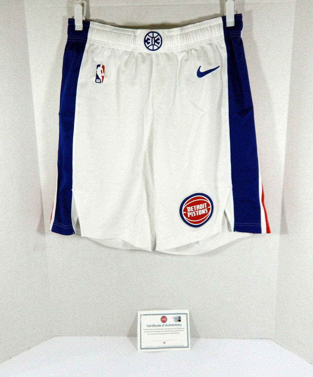 2022-23 Detroit Pistons Buddy Boeheim #27 Game Used White Shorts 38 DP57819 - DP57819
