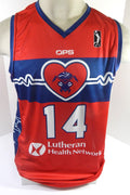 2022-23 Fort Wayne Mad Ants #14 Game Issued Red Jersey Heart Health Night L 9 - DP55849