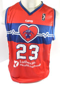 2022-23 Fort Wayne Mad Ants #23 Game Issued Red Jersey Heart Health Night 6 - DP55986