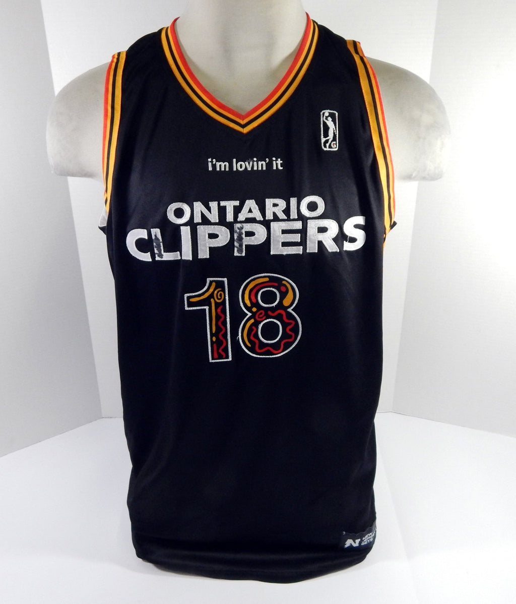 2022-23 Ontario Clippers Warith Alatishe #18 Game Used Black Jersey McDonald 9 - DP52509