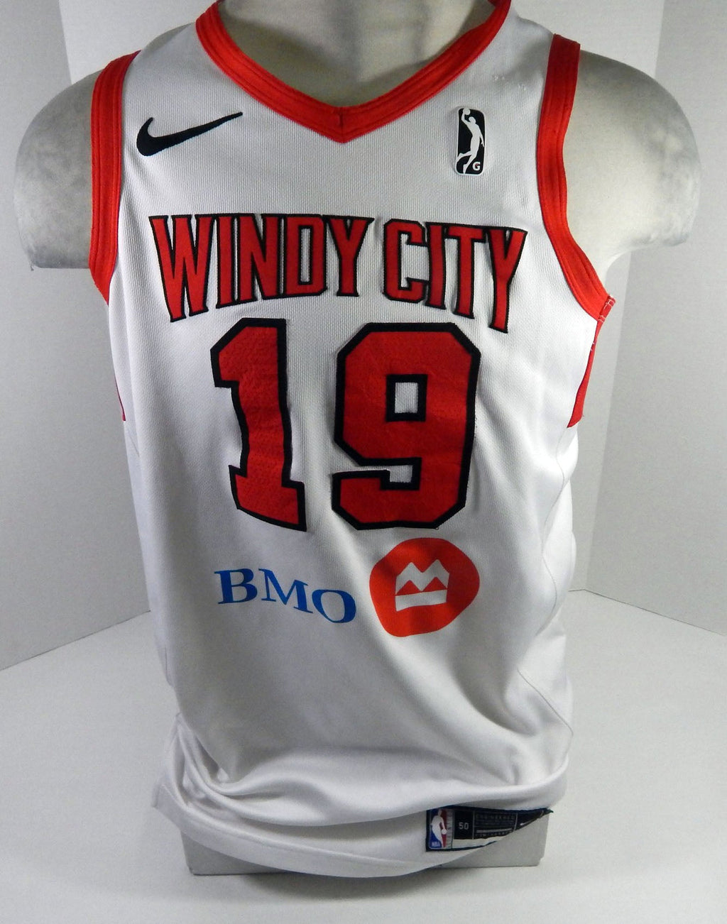 2022-23 Windy City Bulls Marko Simonovic #19 Game Used White Jersey G-League 9 - DP62109