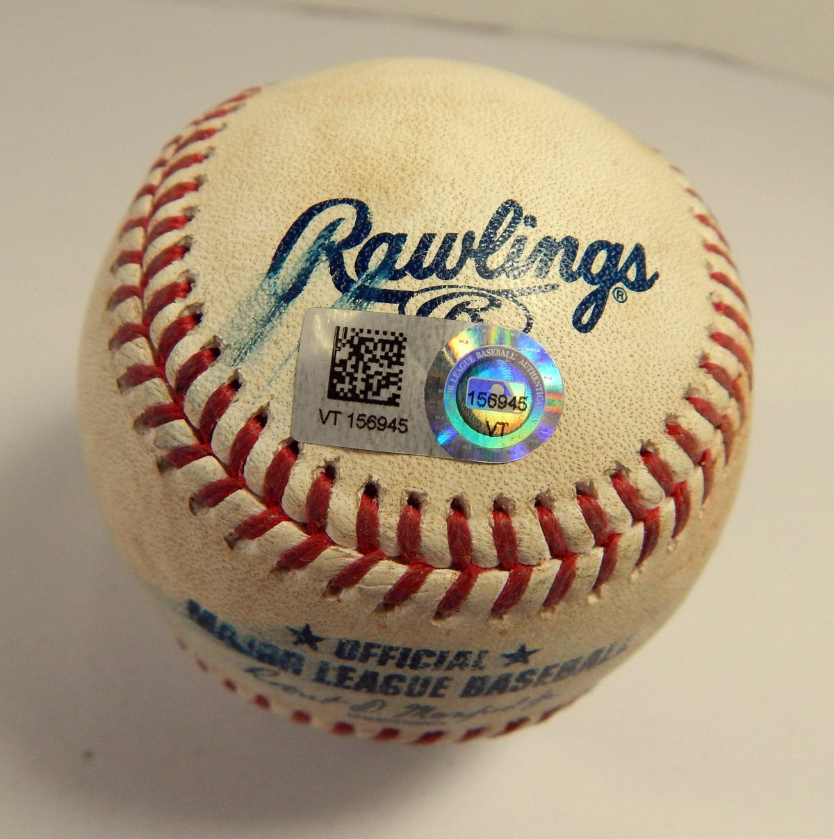 2022 Braves Marlins Game Used Baseball Jesus Luzardo Robbie Grossman Ball - DP49216