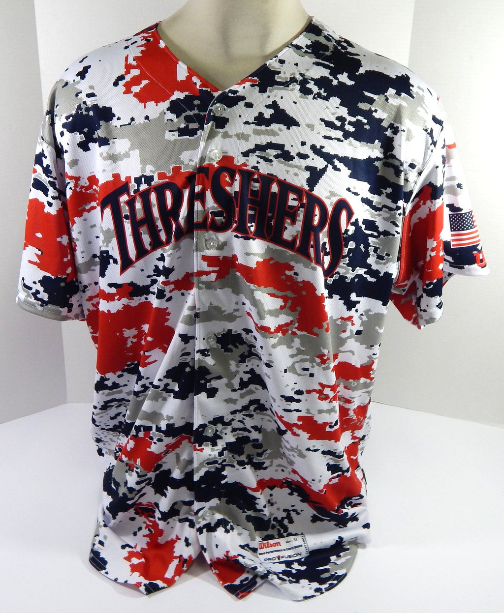 2022 Clearwater Threshers #63 Game Issued Red Camo Jersey Veterans Military 54 4 - DP43054