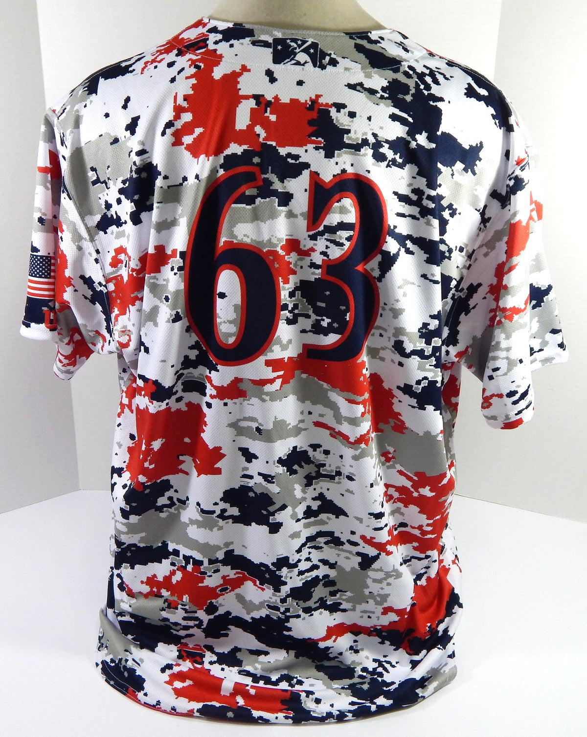 2022 Clearwater Threshers #63 Game Issued Red Camo Jersey Veterans Military 54 4 - DP43054