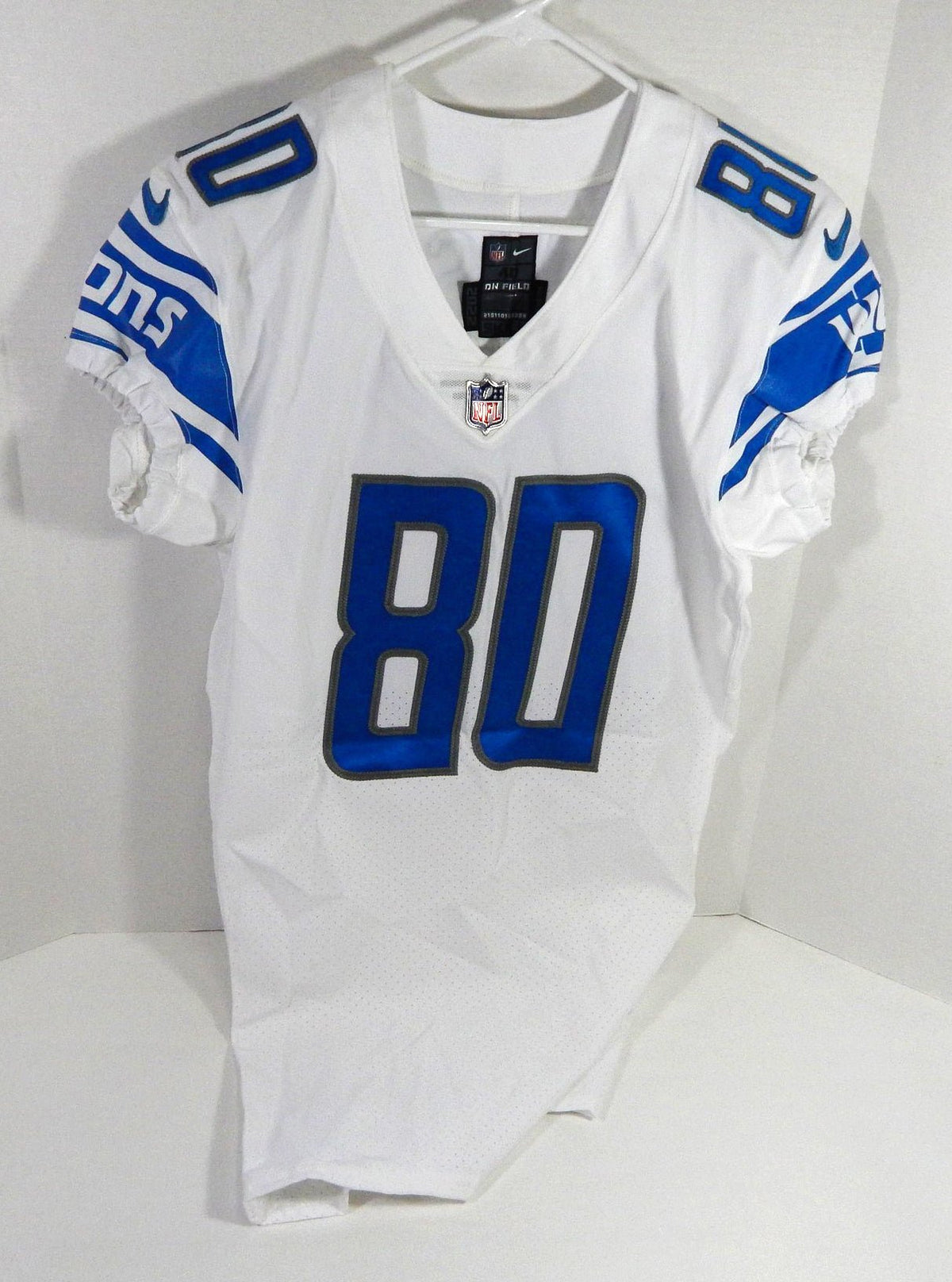 2022 Detroit Lions Bryant Johnson #80 Game Issued White Jersey 40 DP59417 - DP59417