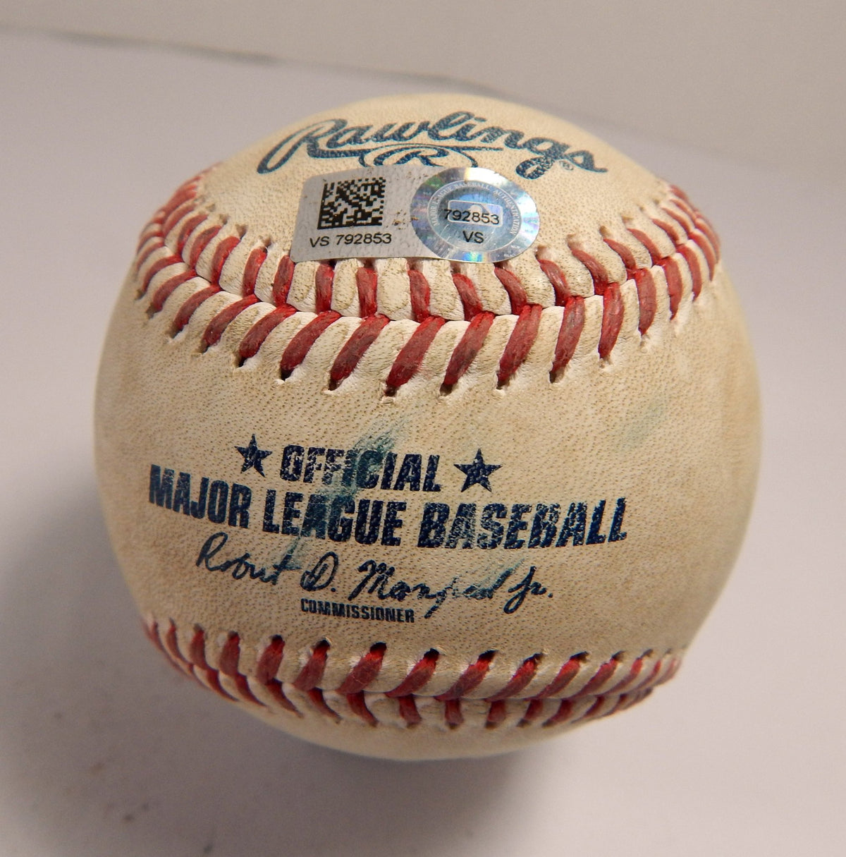2022 Rangers at Miami Marlins Game Used Baseball Jon Gray Jesus Sanchez Foul - DP49387