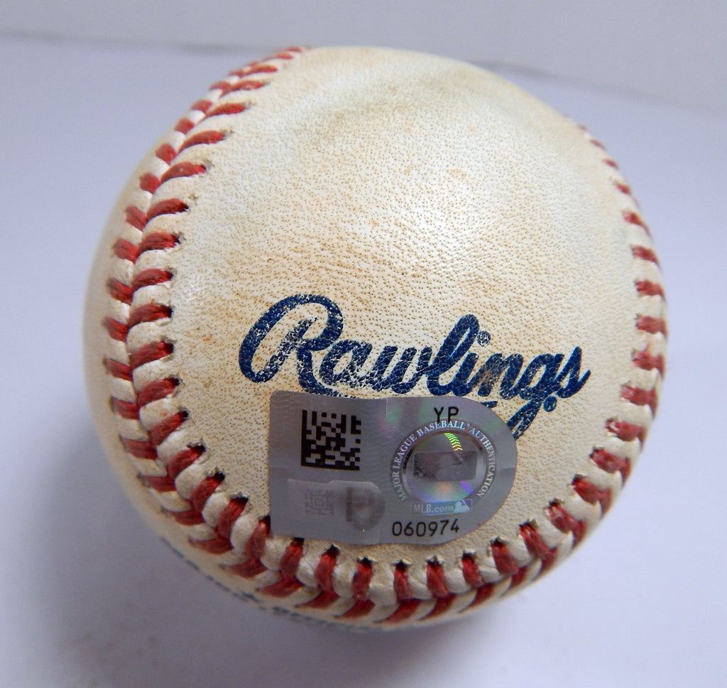2022 Rangers Marlins Game Used Baseball Tinoco Garrett Cooper Reach On Error Run - DP49369