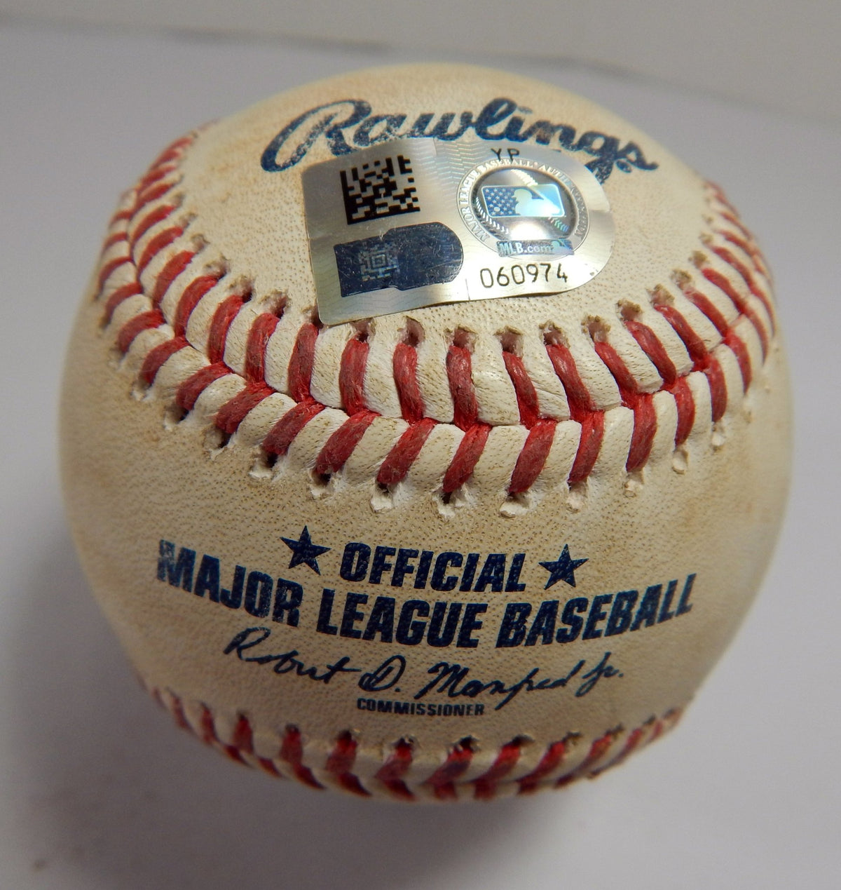 2022 Rangers Marlins Game Used Baseball Tinoco Garrett Cooper Reach On Error Run - DP49369