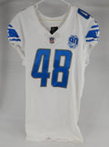 2023 Detroit Lions Zach Morton #48 Game Issued White Jersey 90th Patch 42+4 63 - DP101963