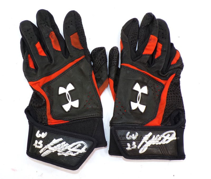 2023 Ryan Mountcastle Orioles Autographed Game-Used Black UA Batting Gloves COA - DM93700