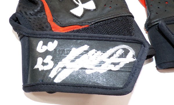 2023 Ryan Mountcastle Orioles Autographed Game-Used Black UA Batting Gloves COA - DM93700