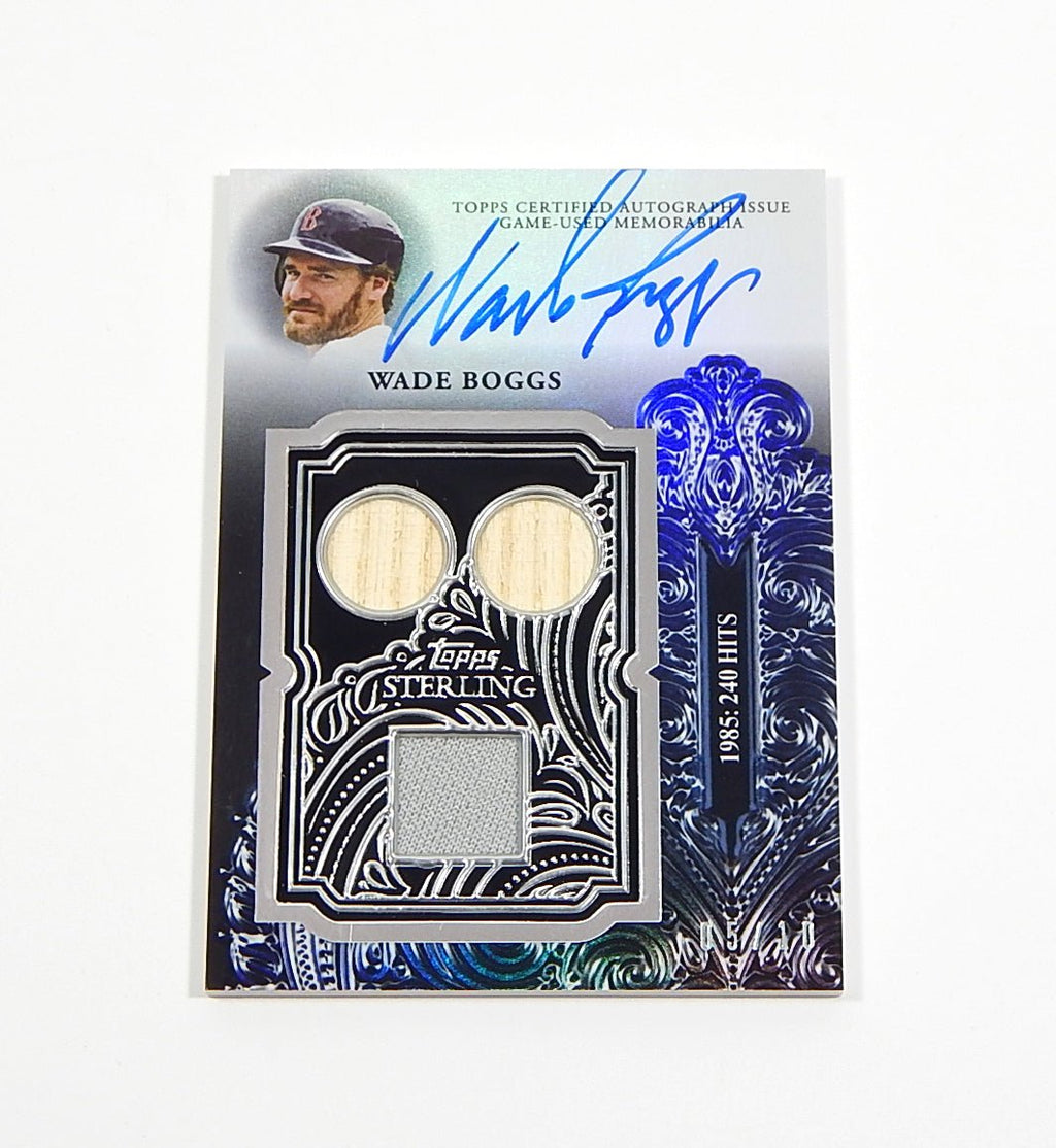 2023 Topps Sterling Swings Auto Relic Wade Boggs Triple GU Jersey Bat #'d /10 - DJ077009