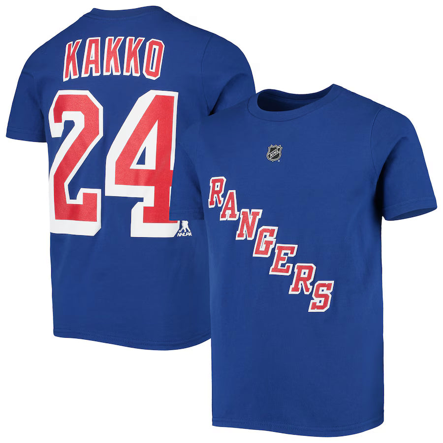 Kaapo Kakko #24 New York Rangers Fanatics NHL Tee Shirt New Blue Youth L