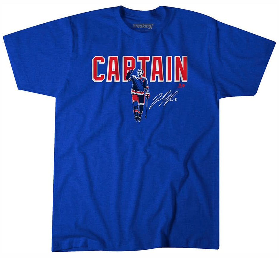 Jacob Trouba Captain New York Rangers NHL Tee Shirt New Heather Blue Adult XL