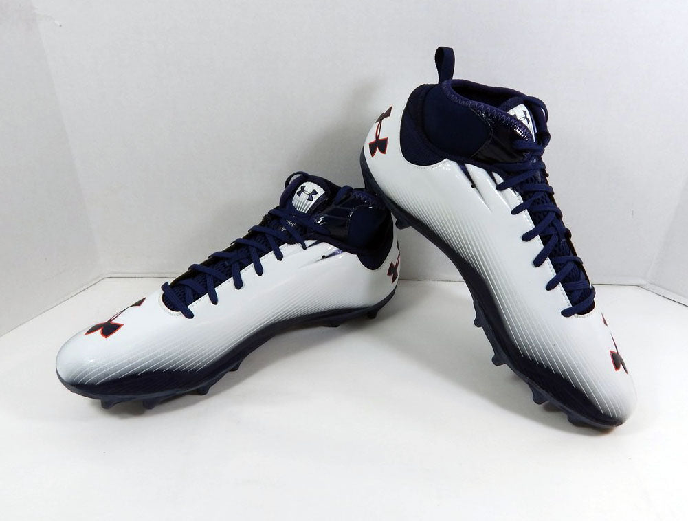 Auburn Tigers UA Lowtop MC Team Issued White Football Cleats 15 Pic2