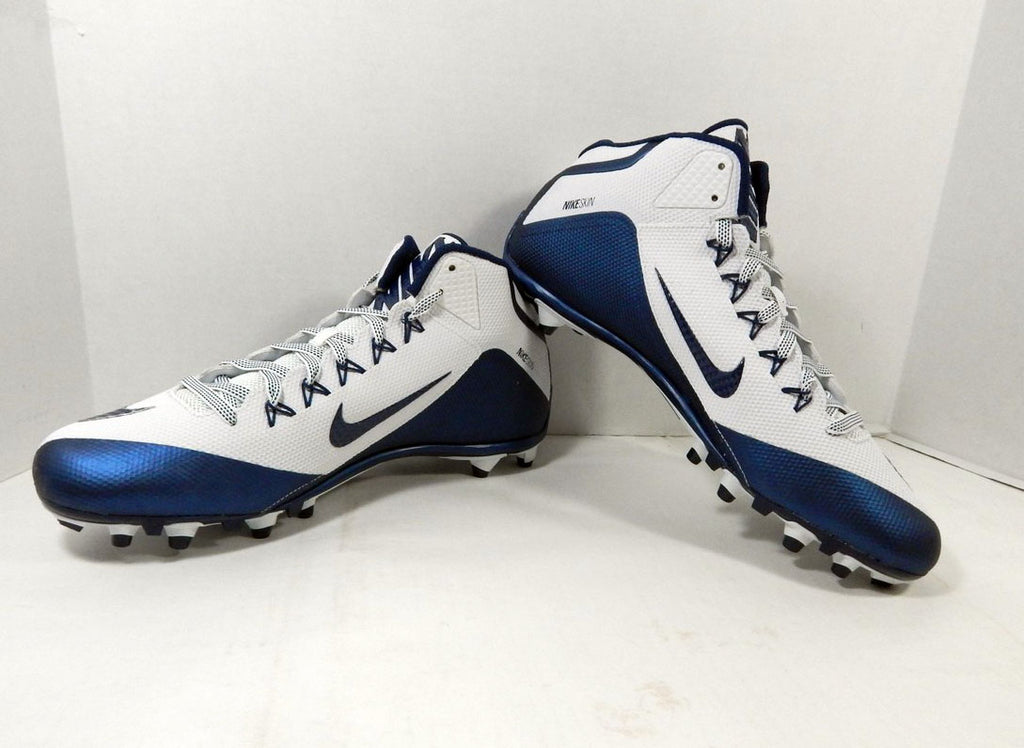 Nike Alpha Pro 2 3/4 TD Midtop White/Navy Football Cleats Size 14 Pic2