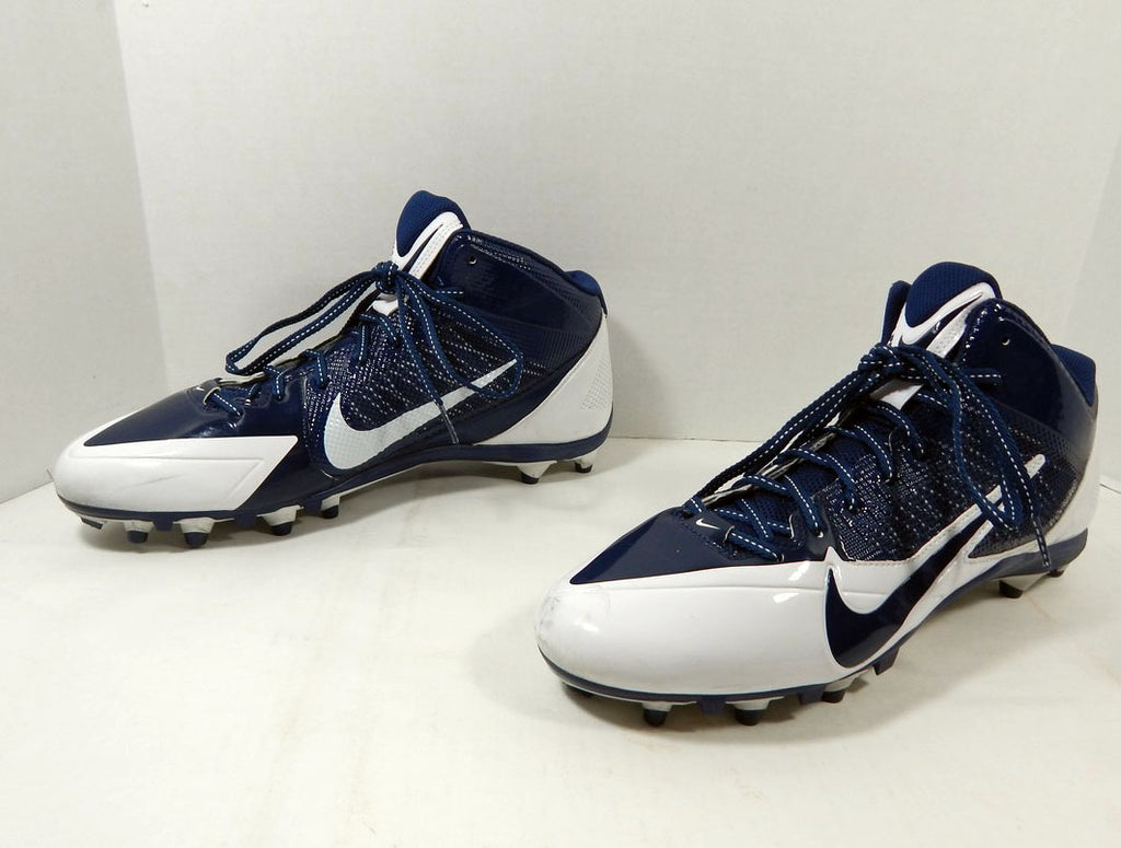 Nike Alpha Pro 3/4 TD Midtop White/Navy Football Cleats Size 14