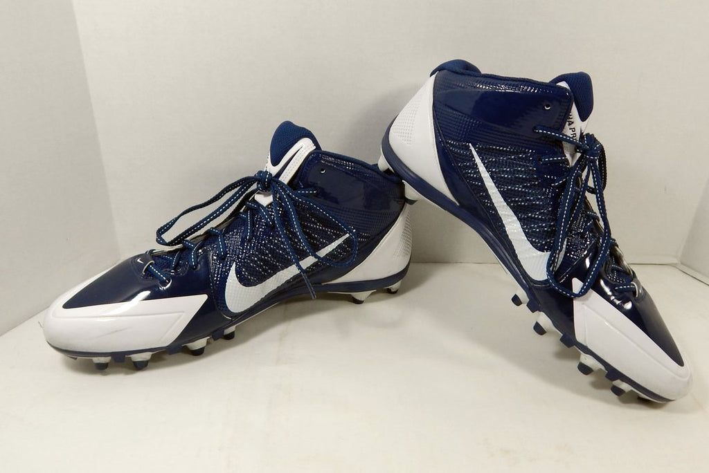 Nike Alpha Pro 3/4 TD Midtop White/Navy Football Cleats Size 14 Pic2
