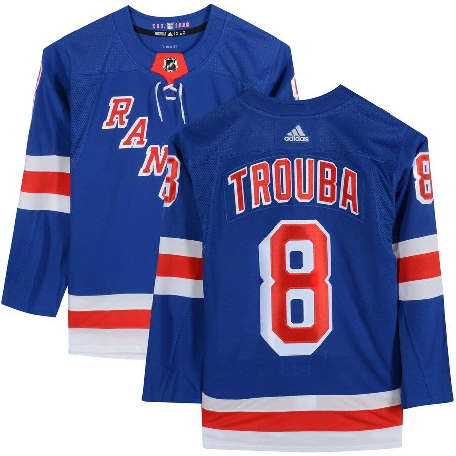 Jacob Trouba #8 New York Rangers Adidas Primegreen NHL Hockey Jersey New Blue 56