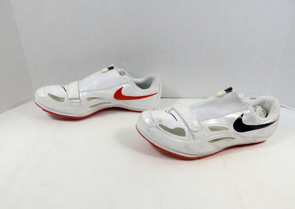 Utah State Aggies Nike Zoom Long Jump III White/Red Track Spikes Size 10 Pic2