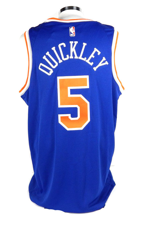 2021-22 Mens New York Knicks Immanuel Quickley #5 Icon Blue Jersey Nike 56 Pic2