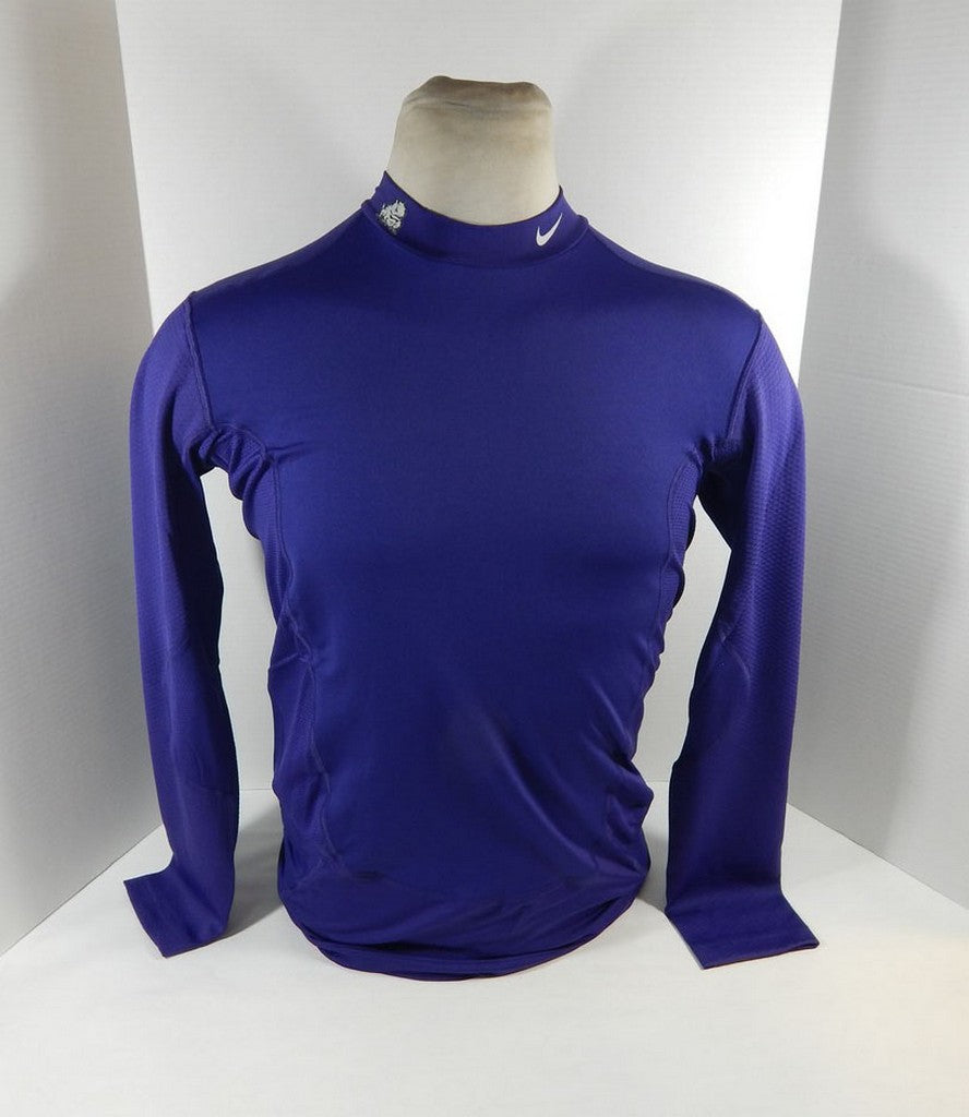 Mens TCU Horned Frogs Team Issued Pro Combat Frog on Neck Purple Shirt Nike 2XL