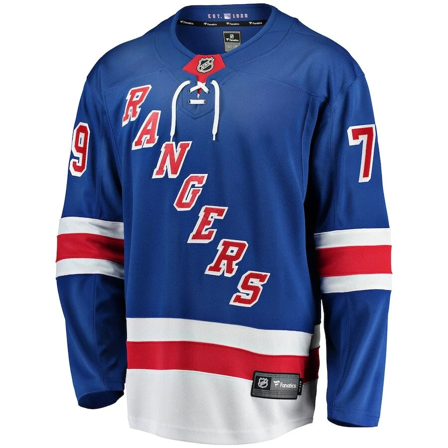 K'Andre Miller #79 New York Rangers Fanatics NHL Hockey Jersey New Blue XXL Pic2