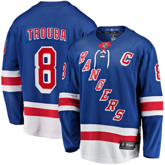 Jacob Trouba #8 New York Rangers Fanatics NHL Hockey Jersey New Royal Blue 2XL