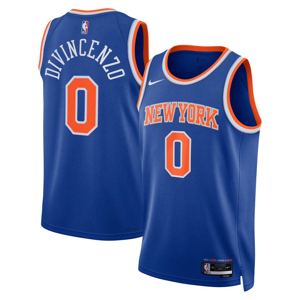 Donte DiVincenzo #0 New York Knicks Nike Swingman Icon Ed. Blue Jersey 48 L