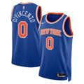 Donte DiVincenzo #0 New York Knicks Nike Swingman Icon Ed. Blue Jersey 48 L