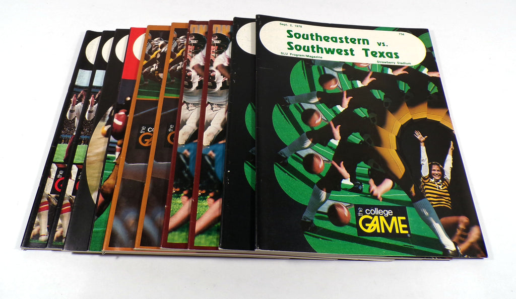 Lot of (10) Assorted 1978 Southeastern Louisiana SLU College Football Programs
