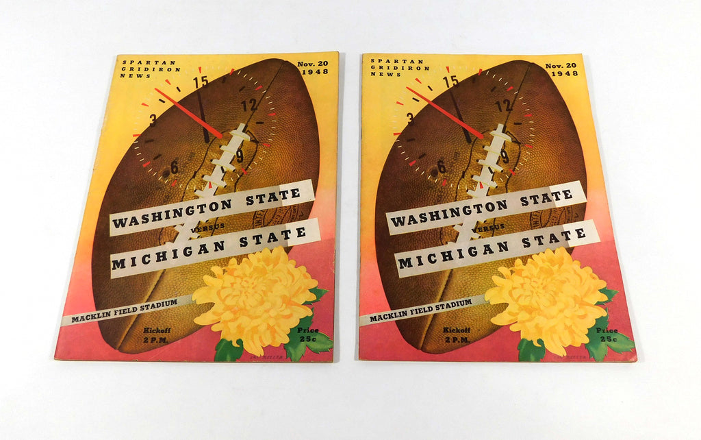 Lot of (2) 1948 Washington State at Michigan State College Football Programs