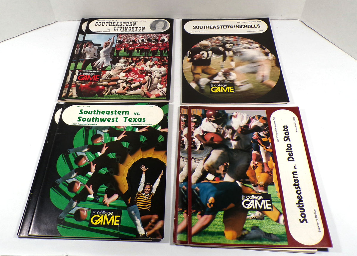 Lot of (10) Assorted 1978 Southeastern Louisiana SLU College Football Programs Pic2