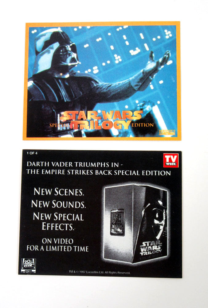 1998 TV Week Star Wars Trilogy Special Edition Promo Card Set (4) Australia Pic2